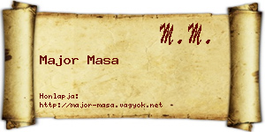 Major Masa névjegykártya